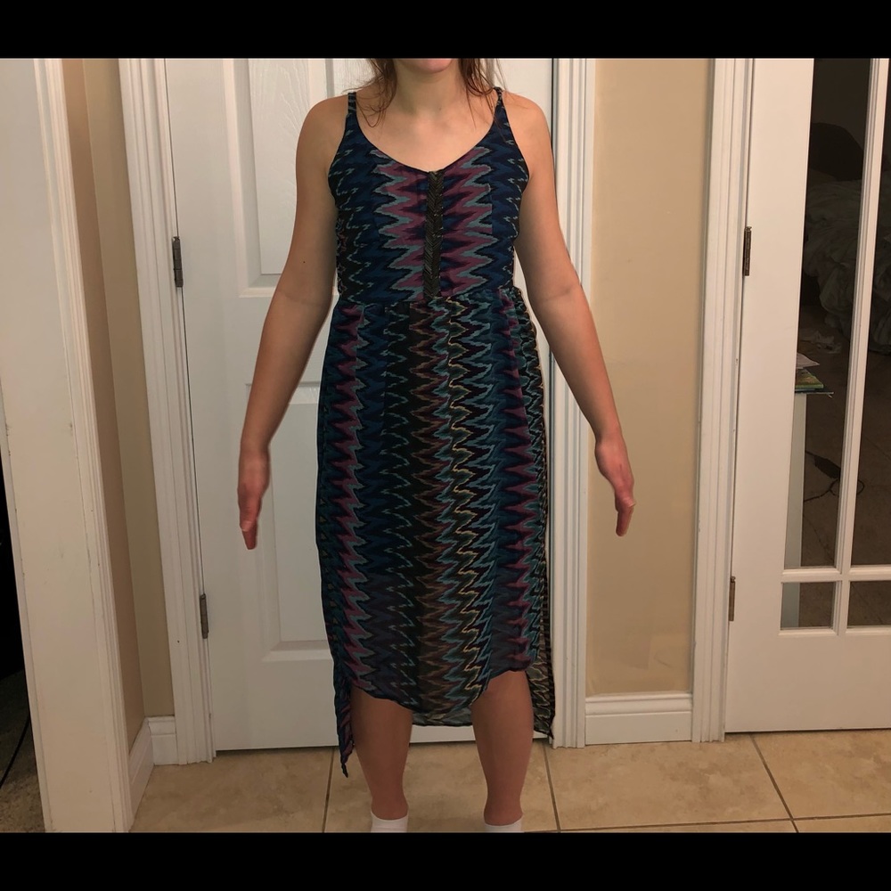 Spaghetti strap high-low dress